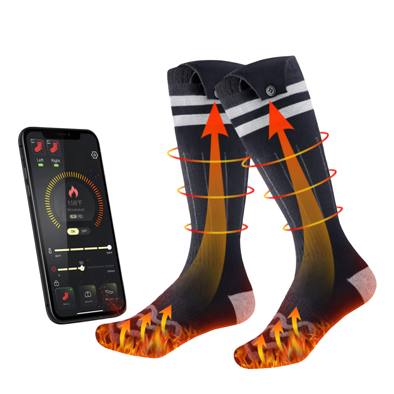 App-controlled smart heated socks for wholesale