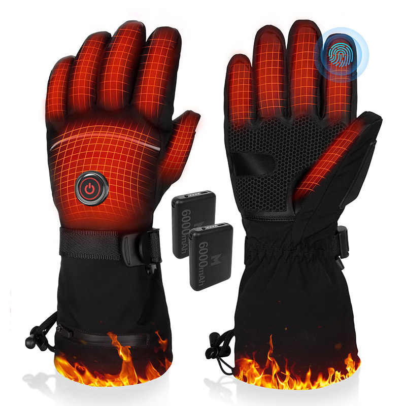 ACEWARM heated gloves with 6400mAh rechargeable battery, touchscreen fingertip