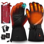 ACEWARM heated gloves with touchscreen fingertip, rechargeable battery pack, charger and gift box