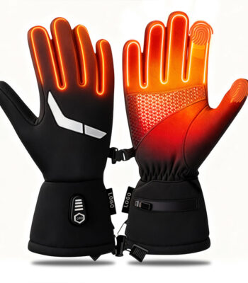 ACEWARM heated gloves heating effect showing warmth spreading across palm, fingers and back of hand