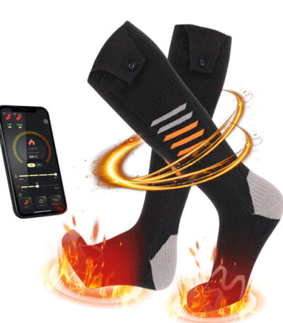 Custom heated socks with smart app temperature control and 3-second rapid heating element