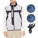 OEM fan cooling vest set with 2 cooling fans and USB controller cable