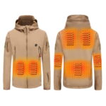 intelligent heated hooded windproof jacket
