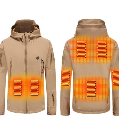 intelligent heated hooded windproof jacket