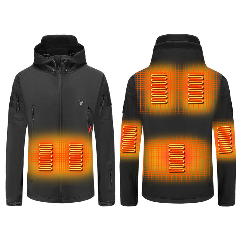 intelligent heated hooded windproof jacket