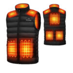 Smart electric heated vest for men with 9 carbon fiber zones