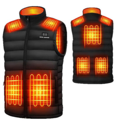 Smart electric heated vest for men with 9 carbon fiber zones
